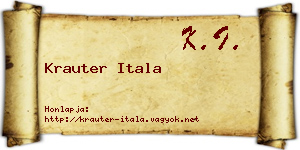 Krauter Itala névjegykártya